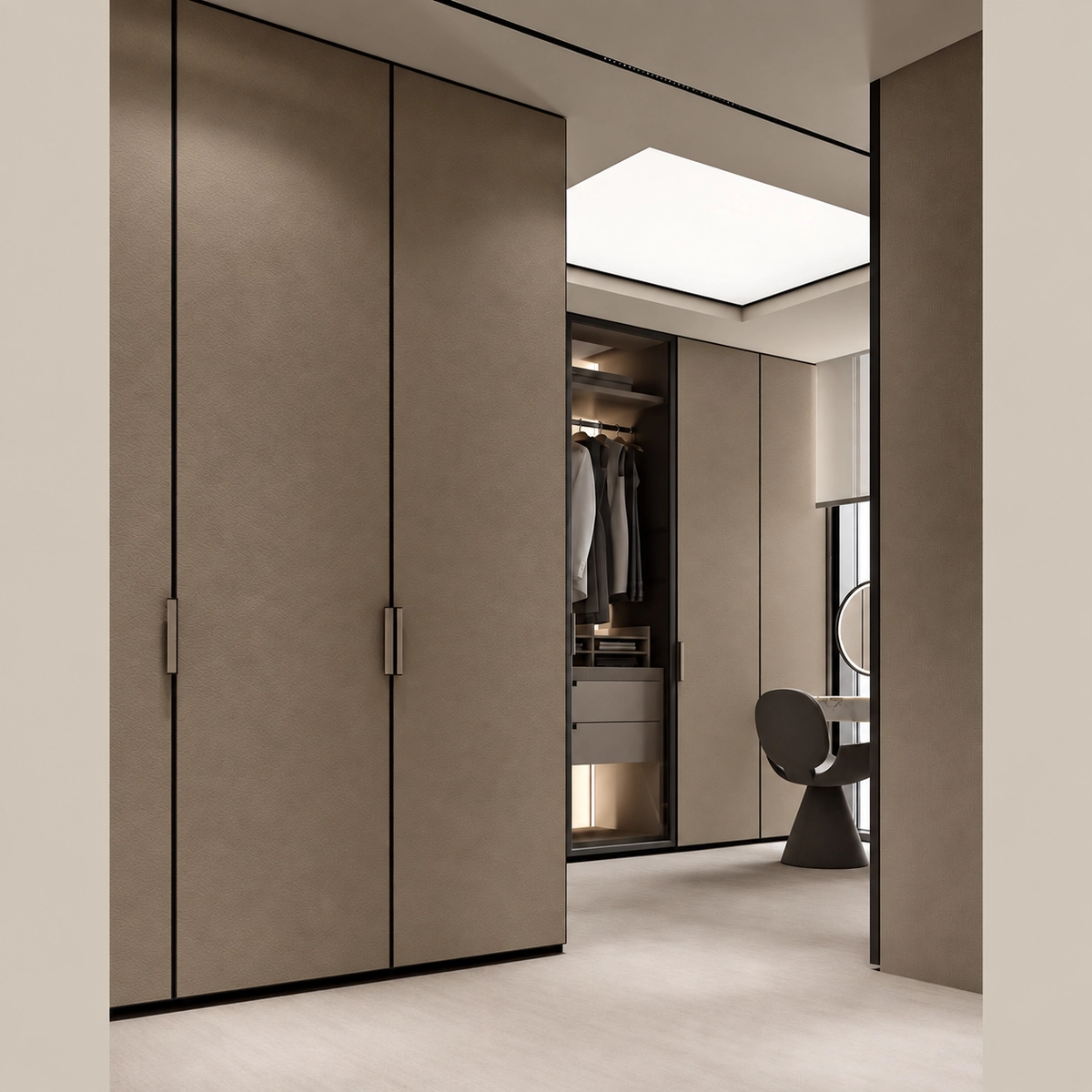 Tall fitted wardrobes with vanity