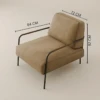 Karin Brown Velvet Armchair with Metal Frame | Majestic Home