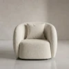 Livia Beige Boucle Arm Chair | Majestic Home UAE