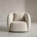 Livia Beige Boucle Arm Chair