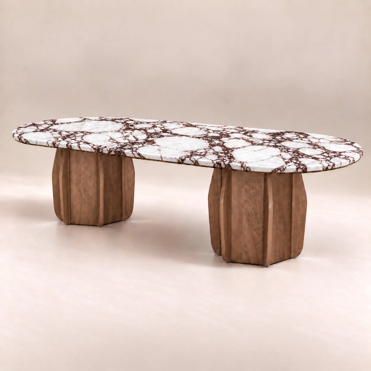 Calacatta Viola Marble Dining Table | Luxury Oval Table