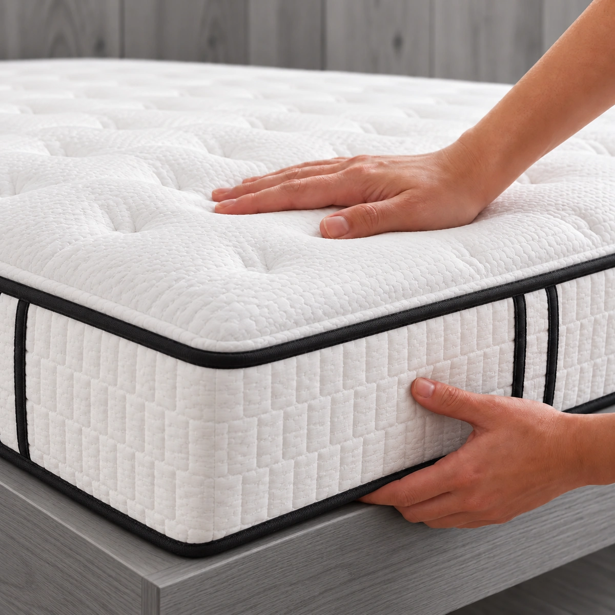 ELSE Mattress UAE | White Quilting & Black Piping
