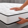 CELY Mattress: Slim White Profile with Contrasting Black Piping