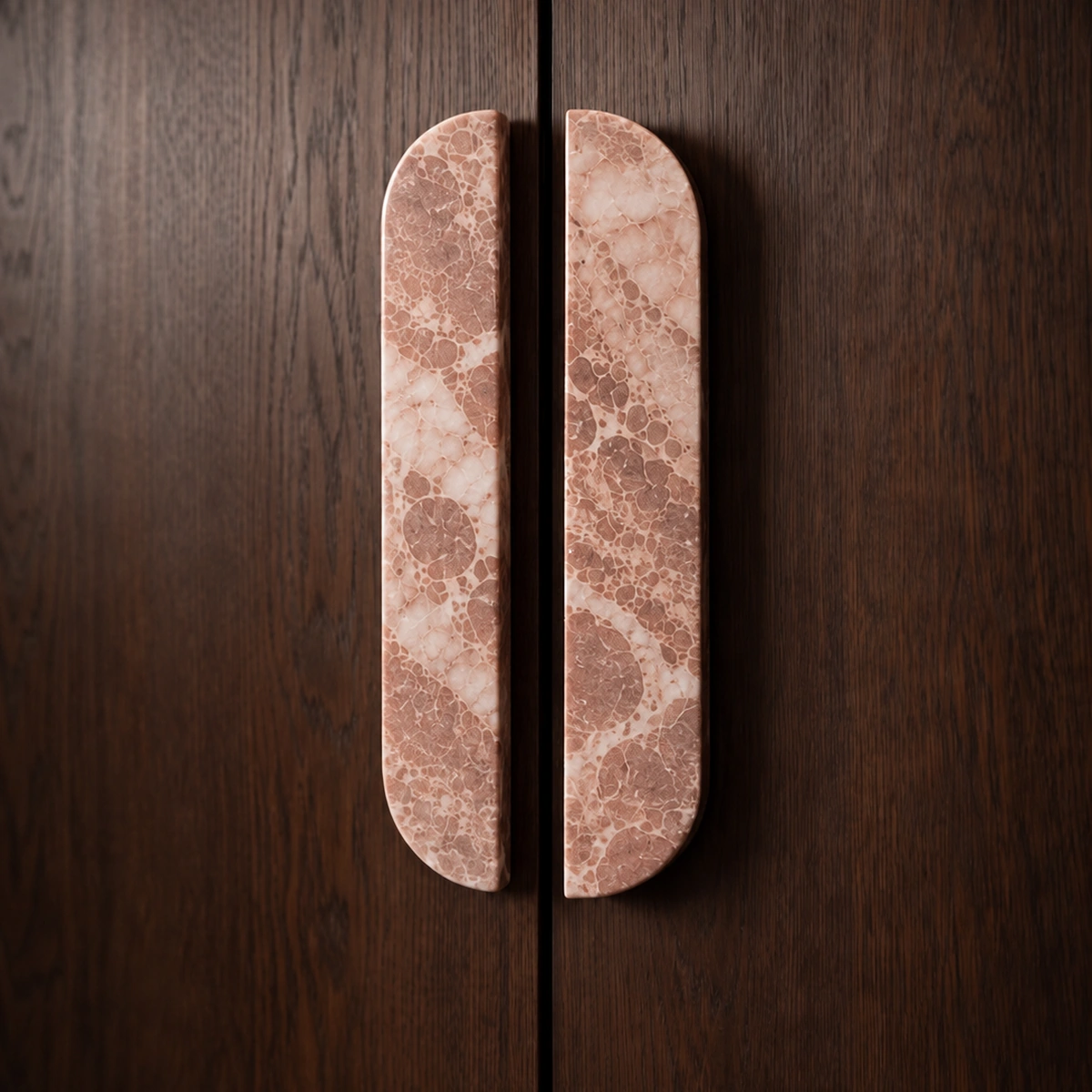 Dressing room with arched glass wardrobe