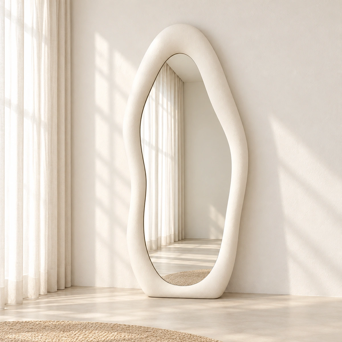 LYLA Mirror | Ivory Textured Organic Mirror - luxury furniture Dubai UAE
