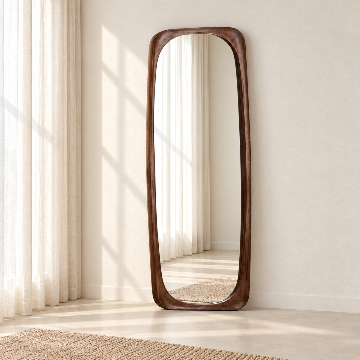 ANELLO Mirror | Warm Brown Rounded Rectangular Mirror - luxury furniture Dubai UAE