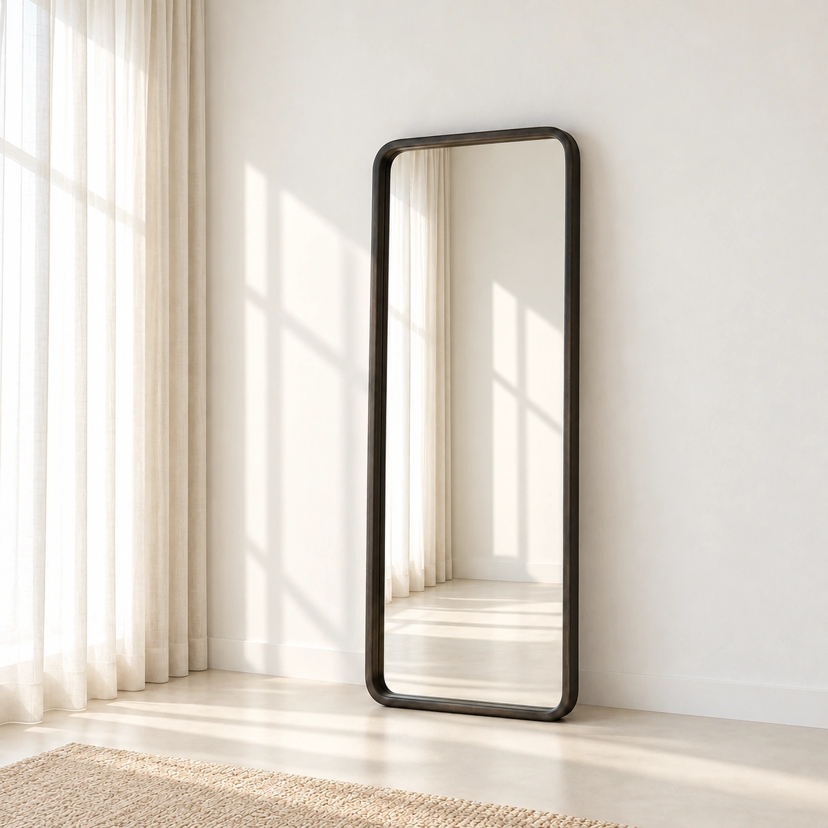 HALO Mirror | Dark Bronze-Tone Rounded Rectangular Mirror - luxury furniture Dubai UAE